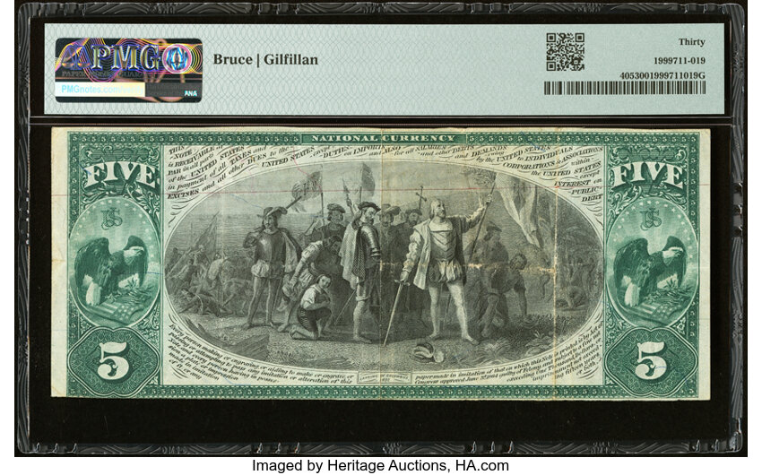1875 $5  1st Charter Period, Scalloped Seal (Fr. 405) thumbnail 18