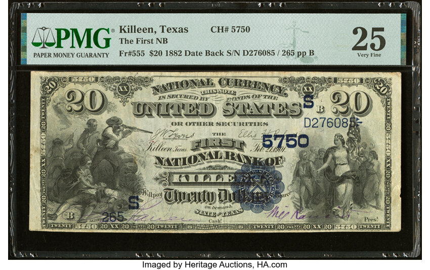 1882 $20  2nd Charter Period, 2nd Issue, Date Back (Fr. 555) thumbnail 7