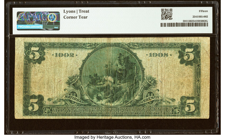 1902 $5  3rd Charter Period, 2nd Issue, Date Back (Fr. 591) thumbnail 6