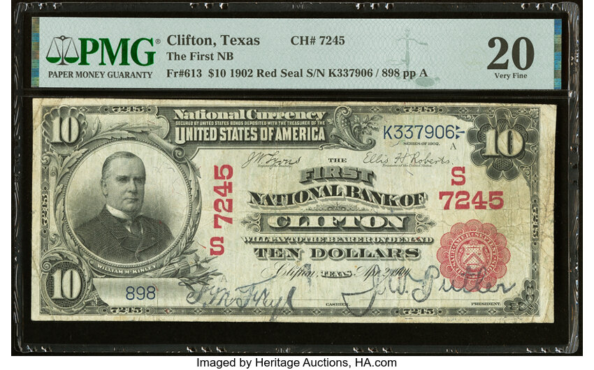 1902 $10  3rd Charter Period, 1st Issue, Red Seal (Fr. 613) thumbnail 17