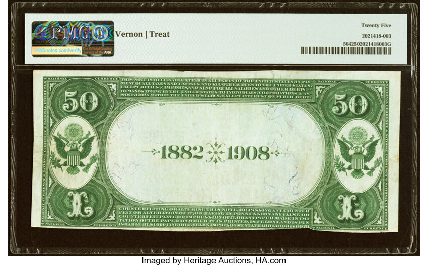 1882 $50  2nd Charter Period, 2nd Issue, Date Back (Fr. 564) thumbnail 3