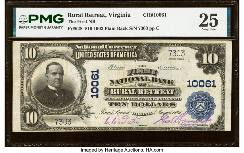 1902 $10  3rd Charter Period, 3rd Issue, Plain Back (Fr. 628) thumbnail 5