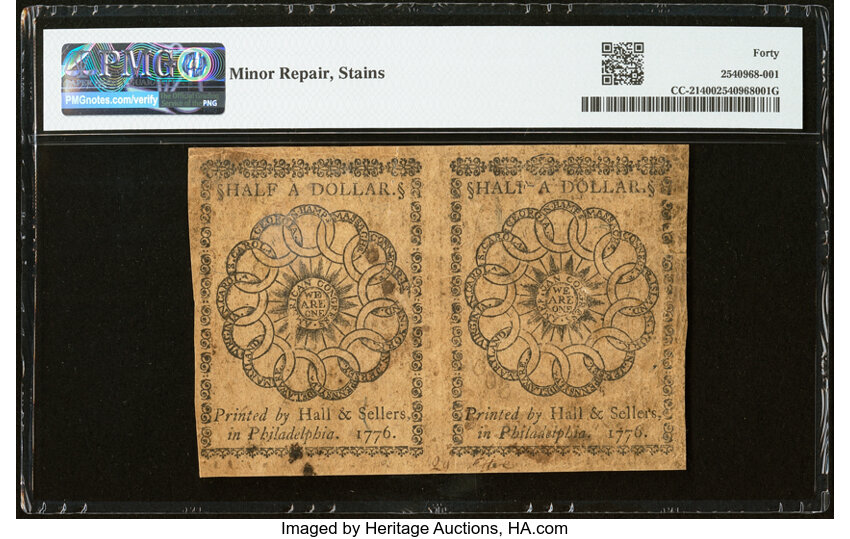 Feb 17, 1776 $1/2 Continental Congress (Fr. CC21) thumbnail 12