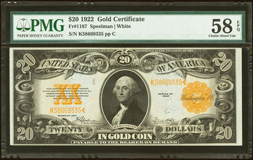 1922 $20  (Fr. 1187) thumbnail 5