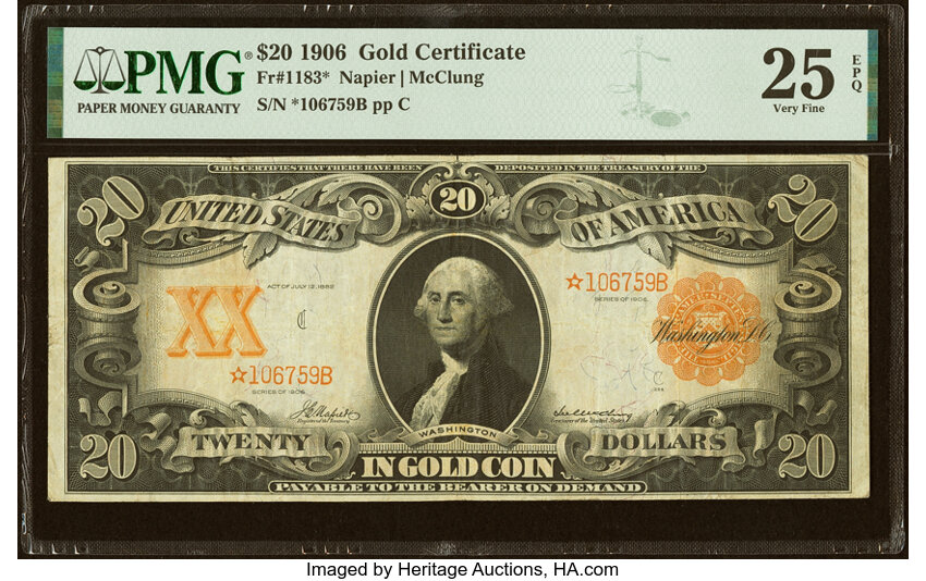 1906 $20  Replacement (Fr. 1183*) thumbnail 3