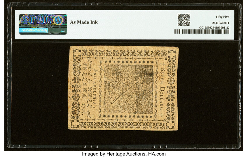 May 10, 1775 $7  Continental Currency (Fr. CC7) thumbnail 11