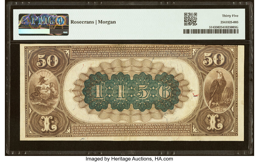 1882 $50  2nd Charter Period, 1st Issue, Brown Back (Fr. 514) thumbnail 4