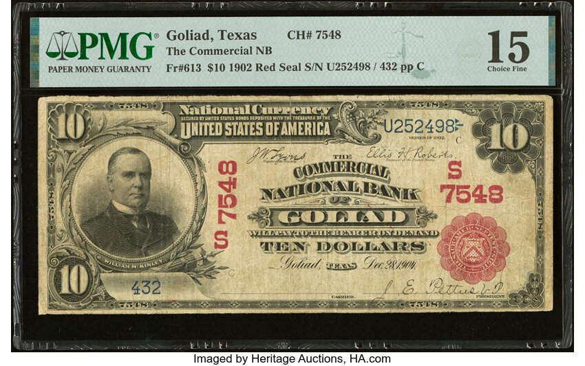 1902 $10  3rd Charter Period, 1st Issue, Red Seal (Fr. 613) thumbnail 20
