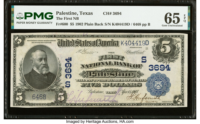 1902 $5  3rd Charter Period, 3rd Issue, Plain Back (Fr. 600) thumbnail 7