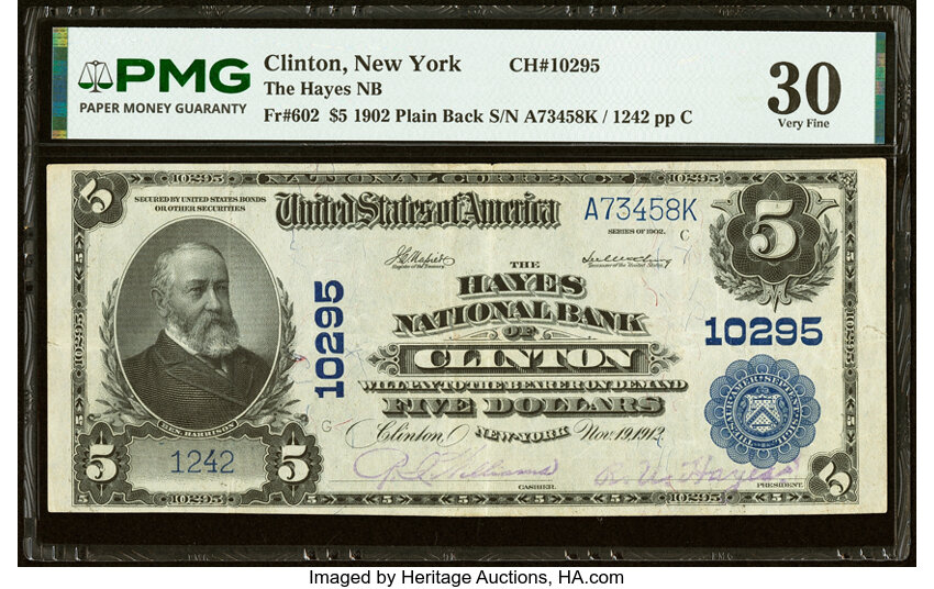 1902 $5  3rd Charter Period, 3rd Issue, Plain Back (Fr. 602) thumbnail 3