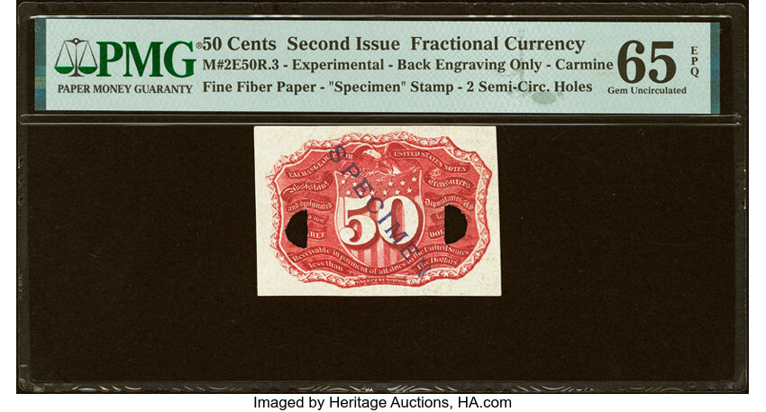  50c Head of George Washington in Bronze Oval Frame (Fr. 1316) thumbnail 7