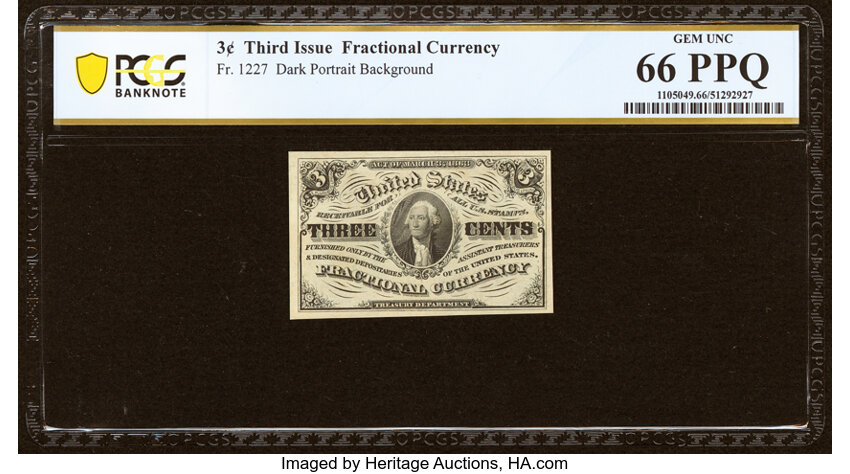  3c Head of George Washington (Fr. 1227) thumbnail 4