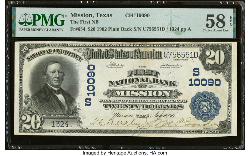 1902 $20  3rd Charter Period, 3rd Issue, Plain Back (Fr. 654) thumbnail 5
