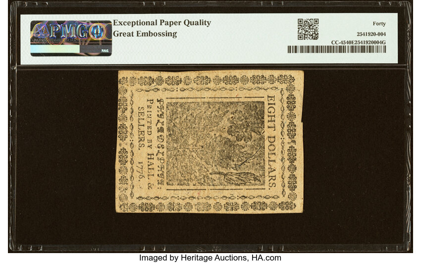 Jul 22, 1776 $8  Continental Congress (Fr. CC45) thumbnail 4