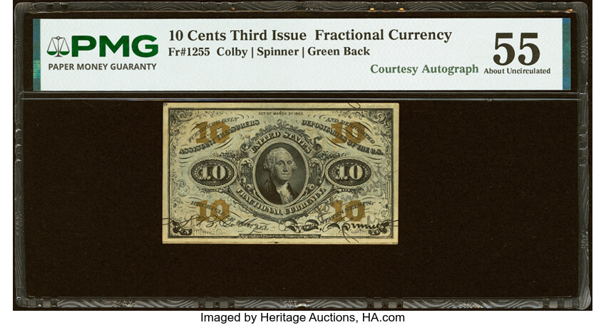  10c Head of George Washington (Fr. 1255) thumbnail 9