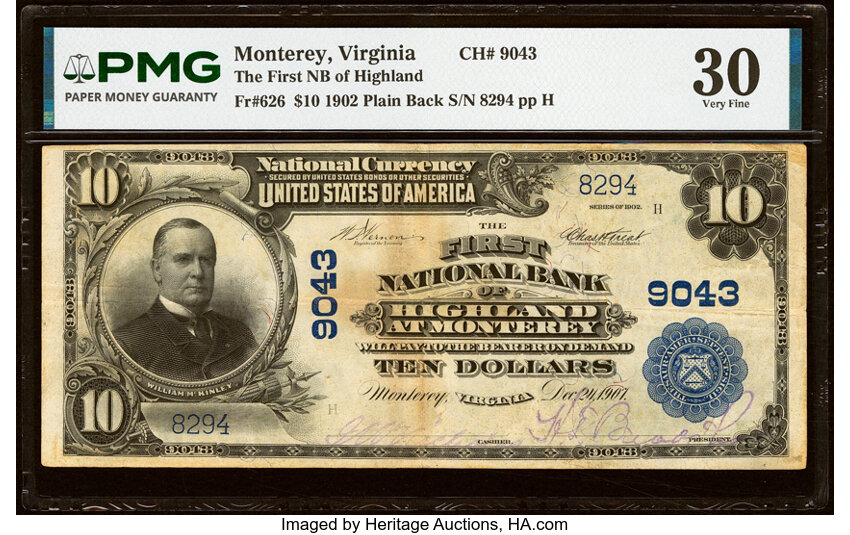1902 $10  3rd Charter Period, 3rd Issue, Plain Back (Fr. 626) thumbnail 6