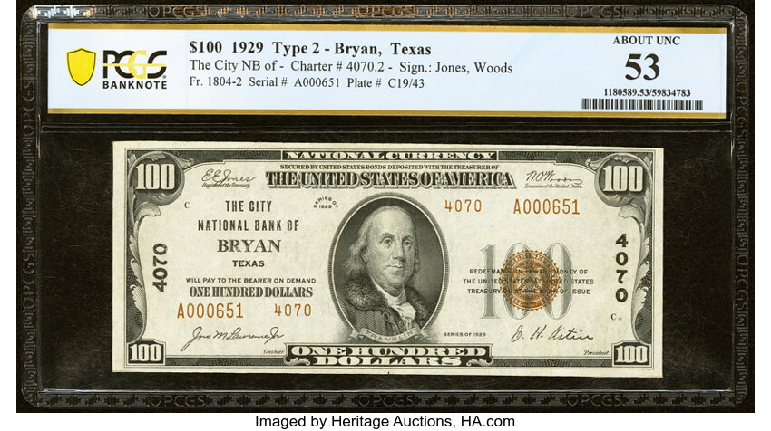 1929 $100  Type 2 (Fr. 1804-2) thumbnail 2