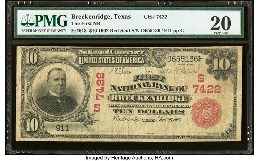 1902 $10  3rd Charter Period, 1st Issue, Red Seal (Fr. 613) thumbnail 16