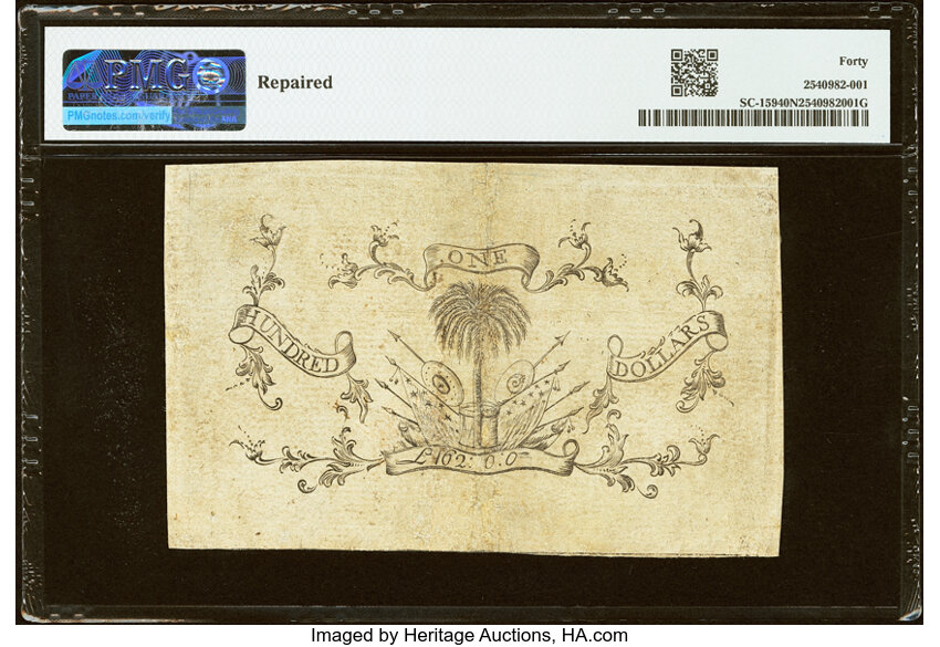 Feb 8, 1779 $100  South Carolina (Fr. SC159) thumbnail 4