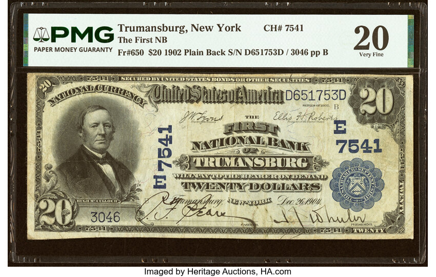 1902 $20  3rd Charter Period, 3rd Issue, Plain Back (Fr. 650) thumbnail 9