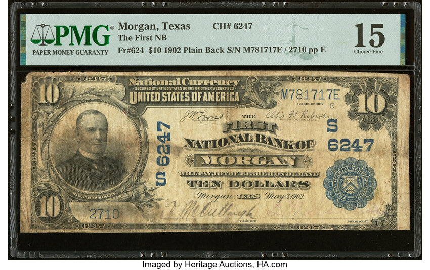 1902 $10  3rd Charter Period, 3rd Issue, Plain Back (Fr. 624) thumbnail 17