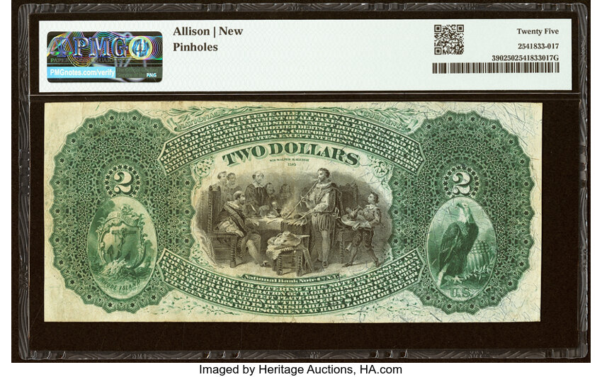 1875 $2  1st Charter Period, Scalloped Seal (Fr. 390) thumbnail 5
