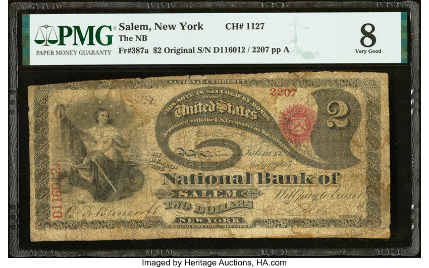 Original $2  1st Charter Period, Seal With Rays (Fr. 387a) thumbnail 20