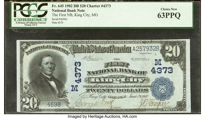 1902 $20  3rd Charter Period, 2nd Issue, Date Back (Fr. 645) thumbnail 2