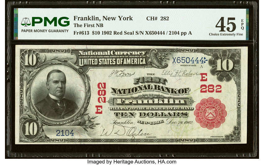 1902 $10  3rd Charter Period, 1st Issue, Red Seal (Fr. 613) thumbnail 13
