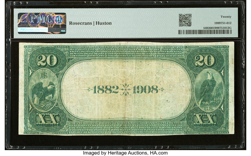 1882 $20  2nd Charter Period, 2nd Issue, Date Back (Fr. 549) thumbnail 4
