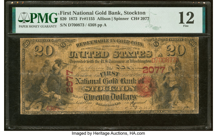Image for 1873 $20  Stockton (Fr. 1155)