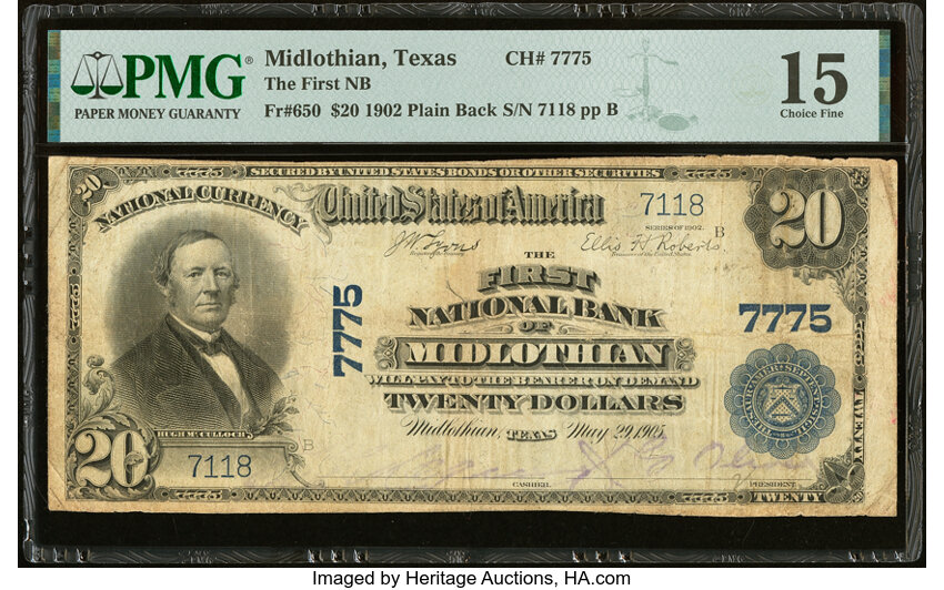 1902 $20  3rd Charter Period, 3rd Issue, Plain Back (Fr. 650) thumbnail 13