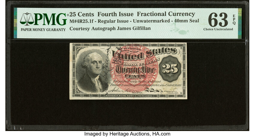  25c Bust of George Washington (Fr. 1302) thumbnail 2