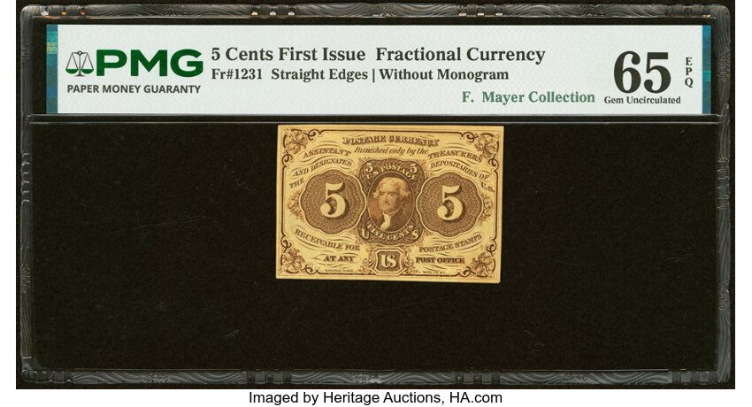  5c Jefferson Postage Stamp Obverse (Fr. 1231) thumbnail 8