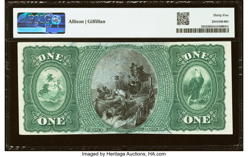 1875 $1  1st Charter Period, Scalloped Seal (Fr. 385) thumbnail 8
