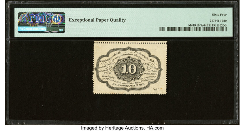  10c Washington Postage Stamp Obverse (Fr. 1240) thumbnail 12