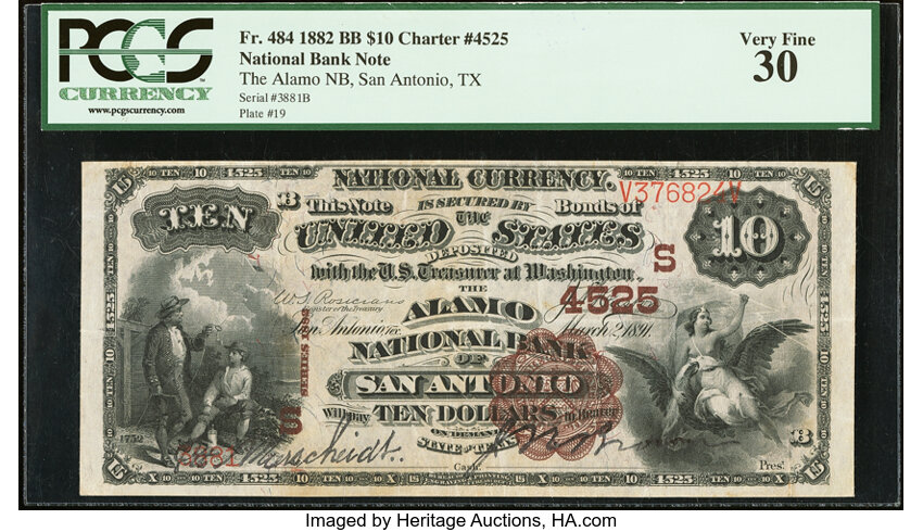 1882 $10  2nd Charter Period, 1st Issue, Brown Back (Fr. 484) thumbnail 4