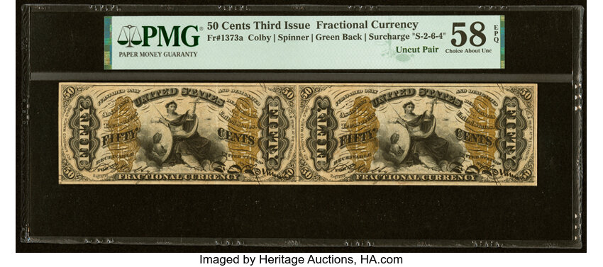  50c Bust of Edwin Stanton (Fr. 1373a) thumbnail 2