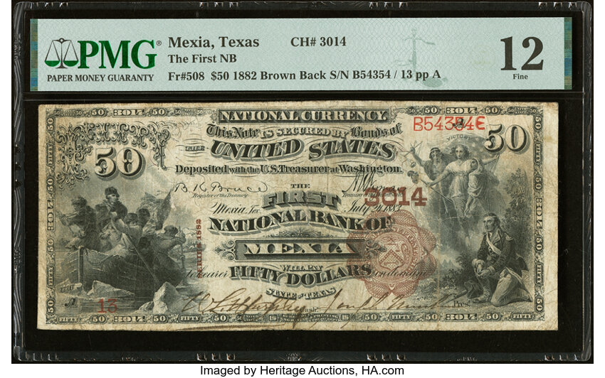 1882 $50  2nd Charter Period, 1st Issue, Brown Back (Fr. 508) thumbnail 4