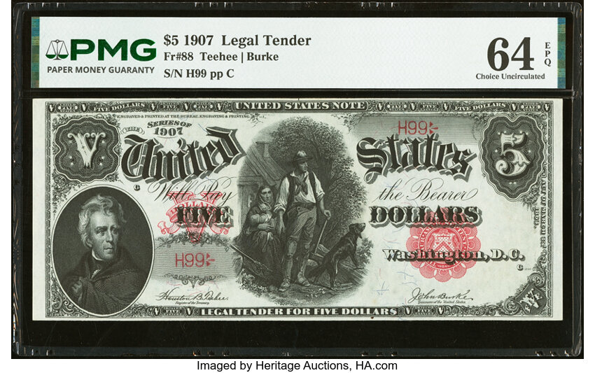 1907 $5  (Fr. 88) thumbnail 2