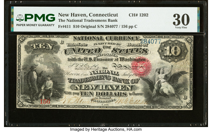 Original $10  1st Charter Period, Seal With Rays (Fr. 412) thumbnail 4