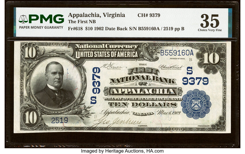 1902 $10  3rd Charter Period, 2nd Issue, Date Back (Fr. 618) thumbnail 2