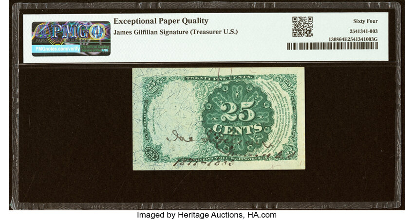  25c Bust of Robert Walker (Fr. 1308) thumbnail 20