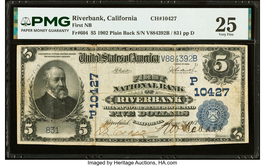 1902 $5  3rd Charter Period, 3rd Issue, Plain Back (Fr. 604) thumbnail 2