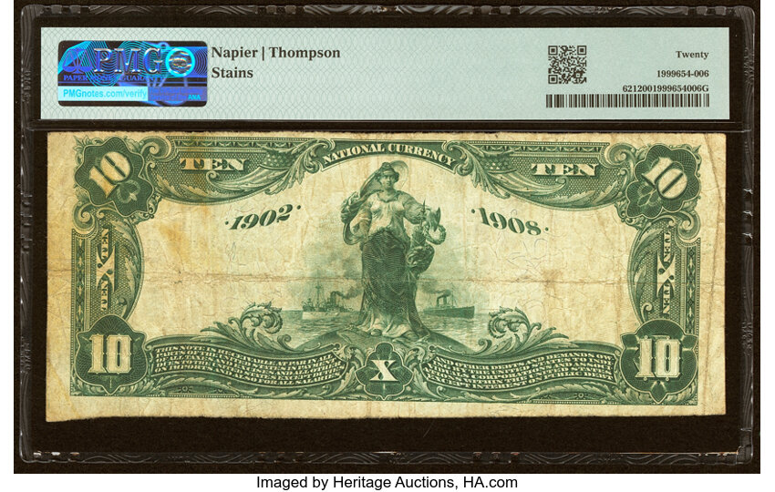1902 $10  3rd Charter Period, 2nd Issue, Date Back (Fr. 621) thumbnail 7