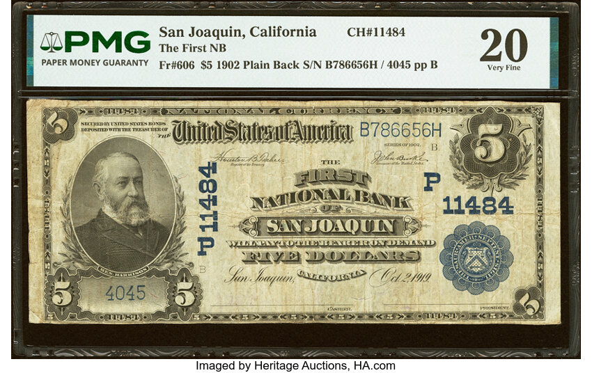 1902 $5  3rd Charter Period, 3rd Issue, Plain Back (Fr. 606) thumbnail 4