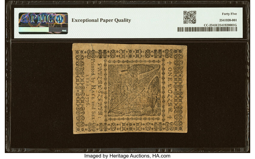 Feb 17, 1776 $1  Continental Congress (Fr. CC23) thumbnail 6
