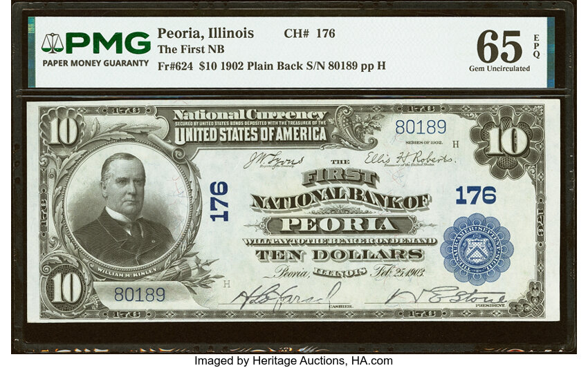 1902 $10  3rd Charter Period, 3rd Issue, Plain Back (Fr. 624) thumbnail 10
