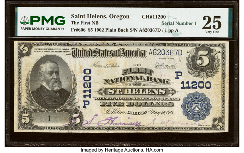 1902 $5  3rd Charter Period, 3rd Issue, Plain Back (Fr. 606) thumbnail 6