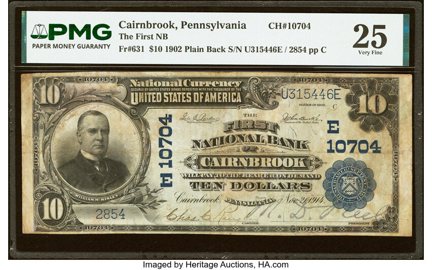1902 $10  3rd Charter Period, 3rd Issue, Plain Back (Fr. 631) thumbnail 2